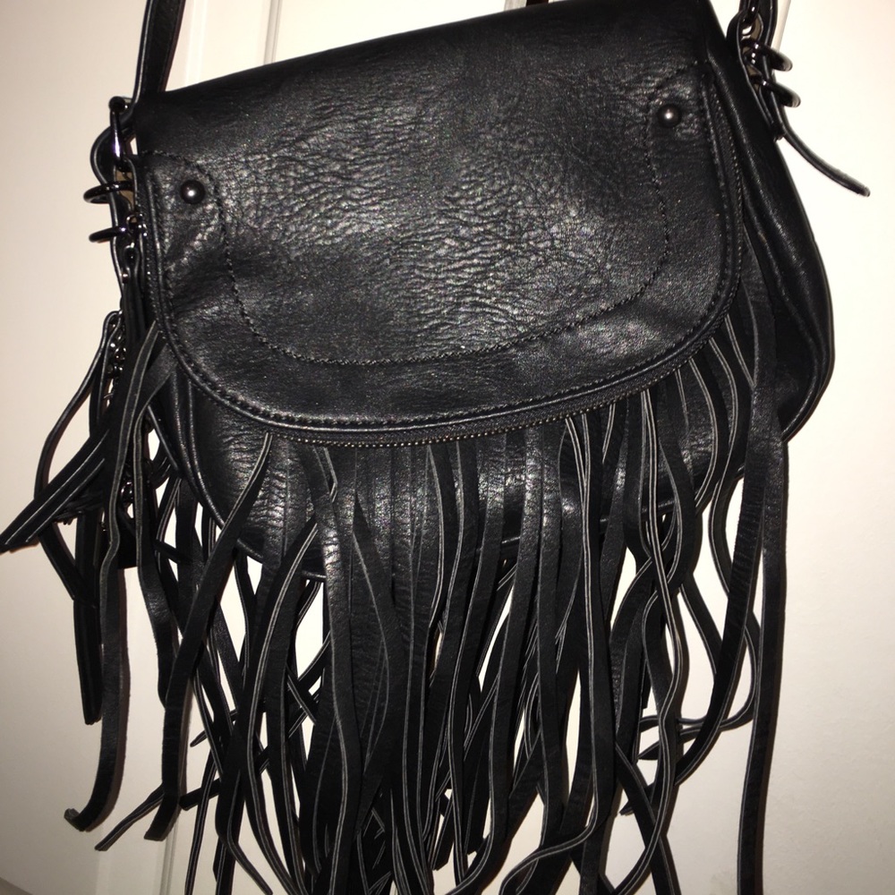 Black bohemian cross body purse